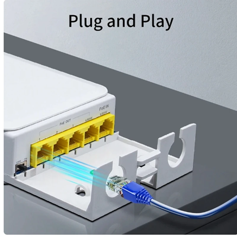 5 Port Waterproof POE Extender 4 Port Repeater Outdoor Network IP55 VLAN 44-57V For POE Camera Wierless AP