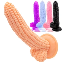 Adult Corn Penis Transparent Colored Suction Cup Fake Penis Fruit and Vegetable Anal Sexual Products dildo Sex toys