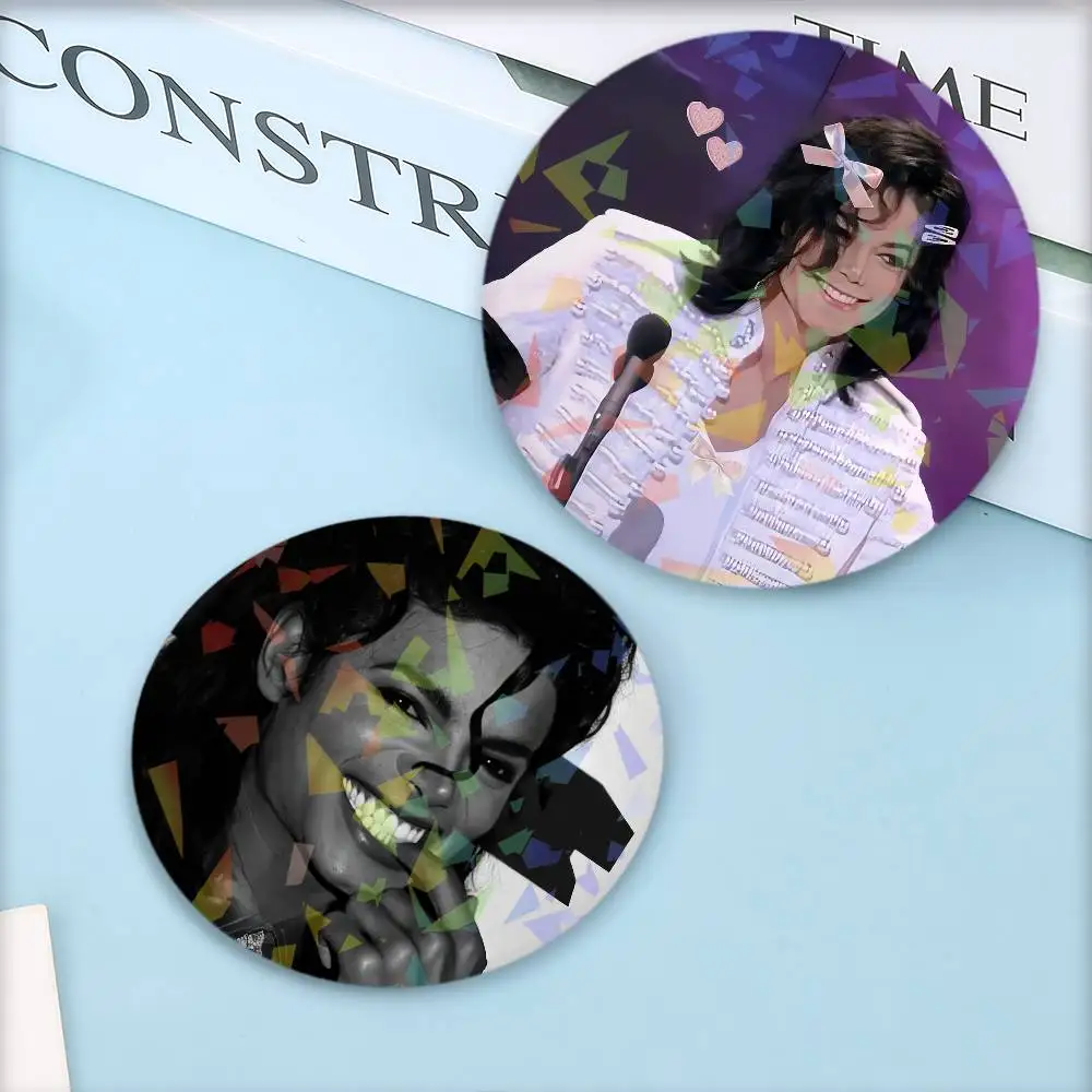 Cute Michael Jackson Laser Button Pins Backpack Clothing Decor Brooch Fiction Badge Jewelry Gifts