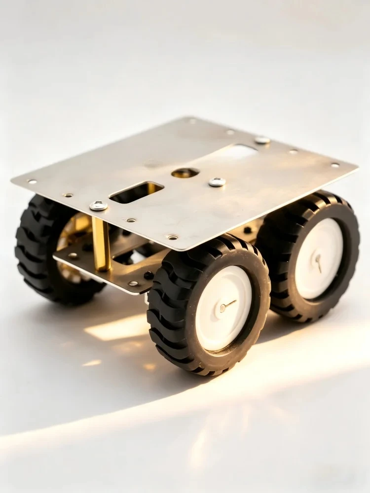 Stainless Steel N20 Motor Robotic Car Chassis Robot Line-Following 4WD Wheel Metal Car Model Maker DIY Kit Programming Robot Car