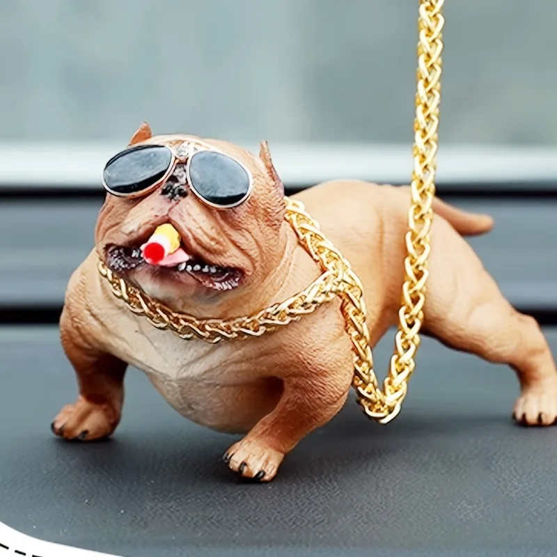 Bully Bulldog Car Ornament crafts Cute Creative personality Upscale dog social decoration ornament