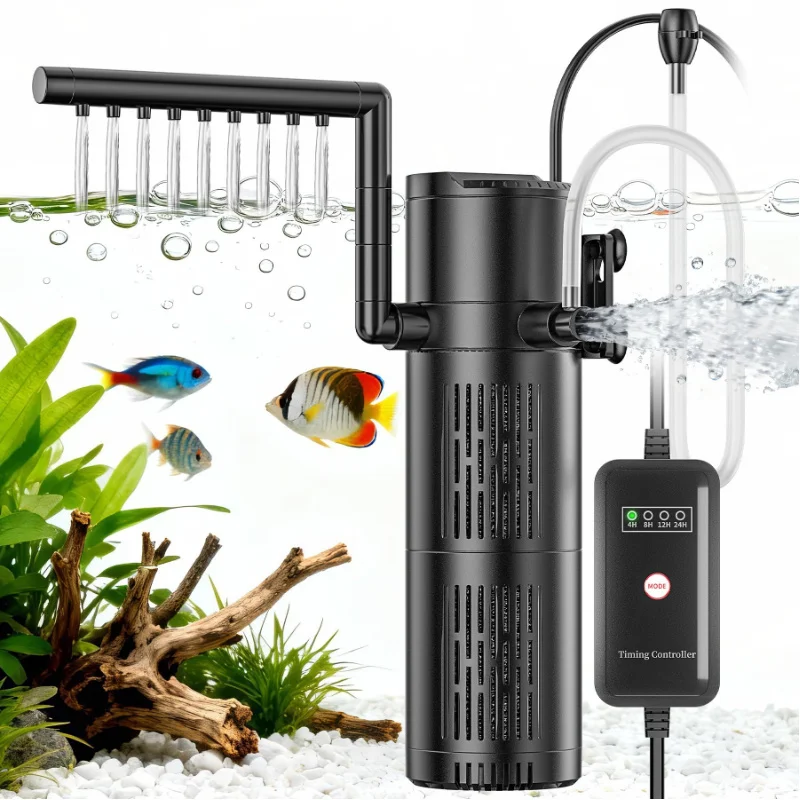 Forever Speed Aquarium Innenfilter mit UVC Klärer Aquarium Innenfilter 8W, 5-in-1 Aquariumfilter für 100L-250L Aquarien(18W 1200L/H)