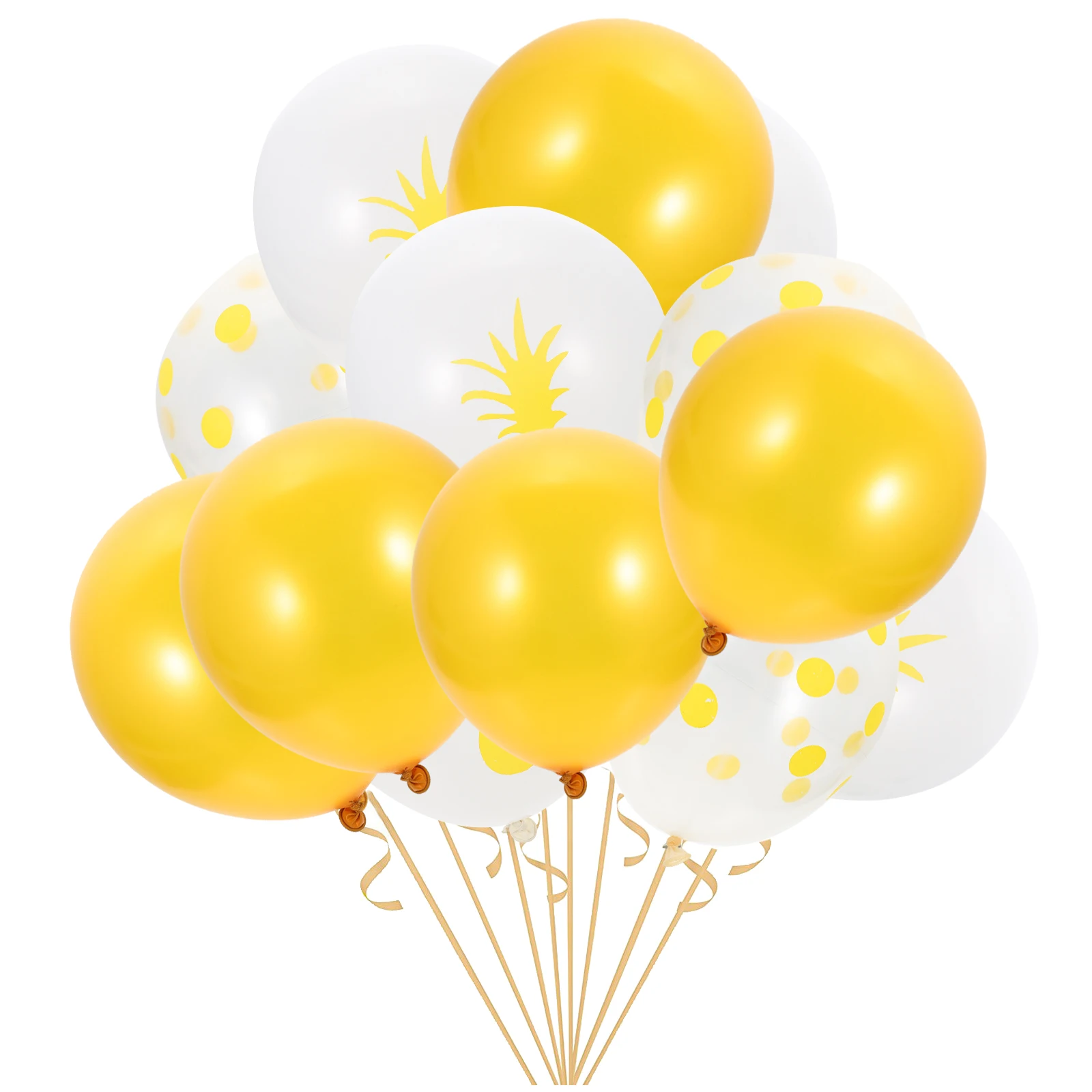 

15 Pcs Pineapple Balloon Latex Balloons Summer Tropical Party Emulsion Hawaiian Birthday Decorations