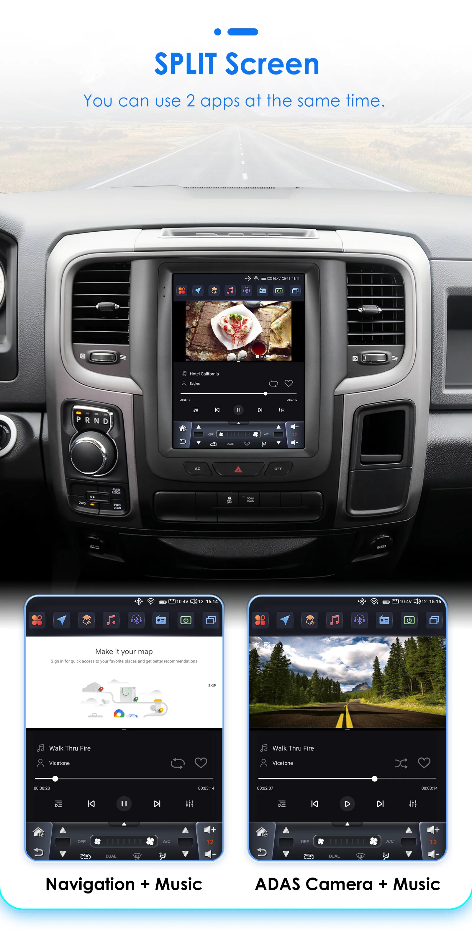 Hizpo 9,7 Autoradio für Dodge RAM 1500 2500 3500 2013–2018, automatisches Handbuch, AC-Multimedia, Android, Auto, GPS, WLAN, FM, RDS, Autoradio AI – Detail 31