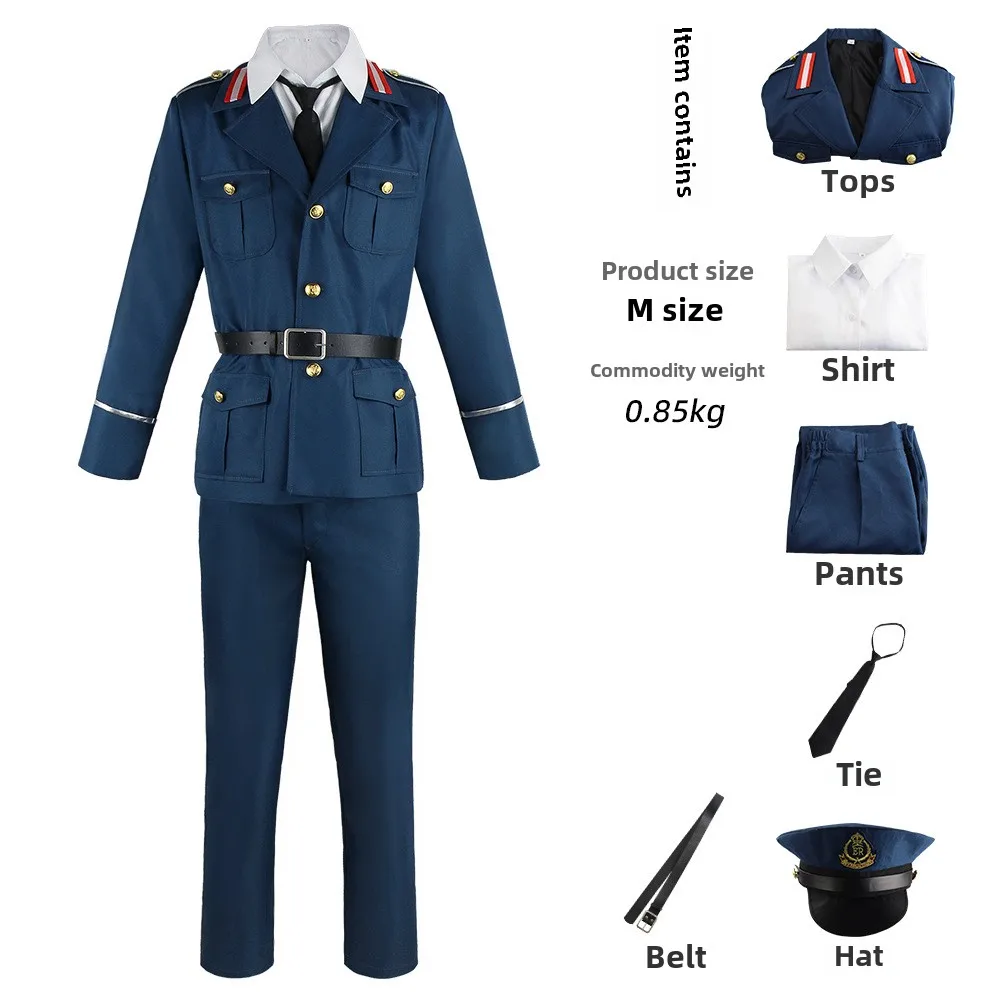 

Stylish Spy Anime Halloween Costume - Black Suit with Red Tie & Hat for Men's Cosplay Party & Convention Outfit