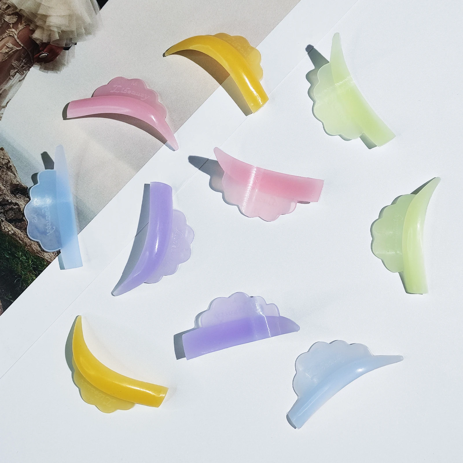 Libeauty 5 pares de silicone cílios perm almofadas pegajosas lash lift escudo levantamento 3d cílios modelador acessórios aplicador ferramenta maquiagem