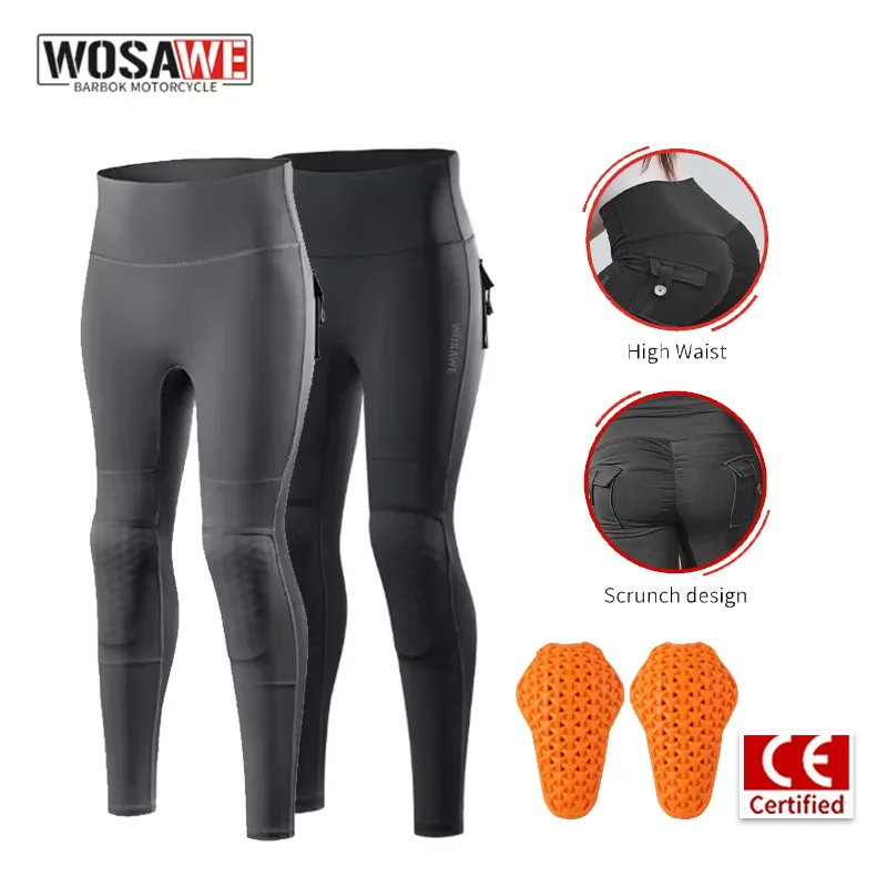 WOSAWE New Women Motorcycle Riding Pants Summer Breathable Trousers with CE Protective Armor Riding Gear Accessories