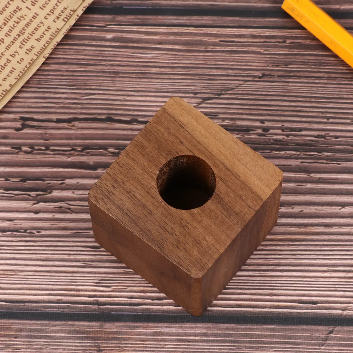 

Premium Solid Wood Pen Holder Desktop Stationery Organizer for Students Teachers Sturdy Scratch Resistant Desk Organizer