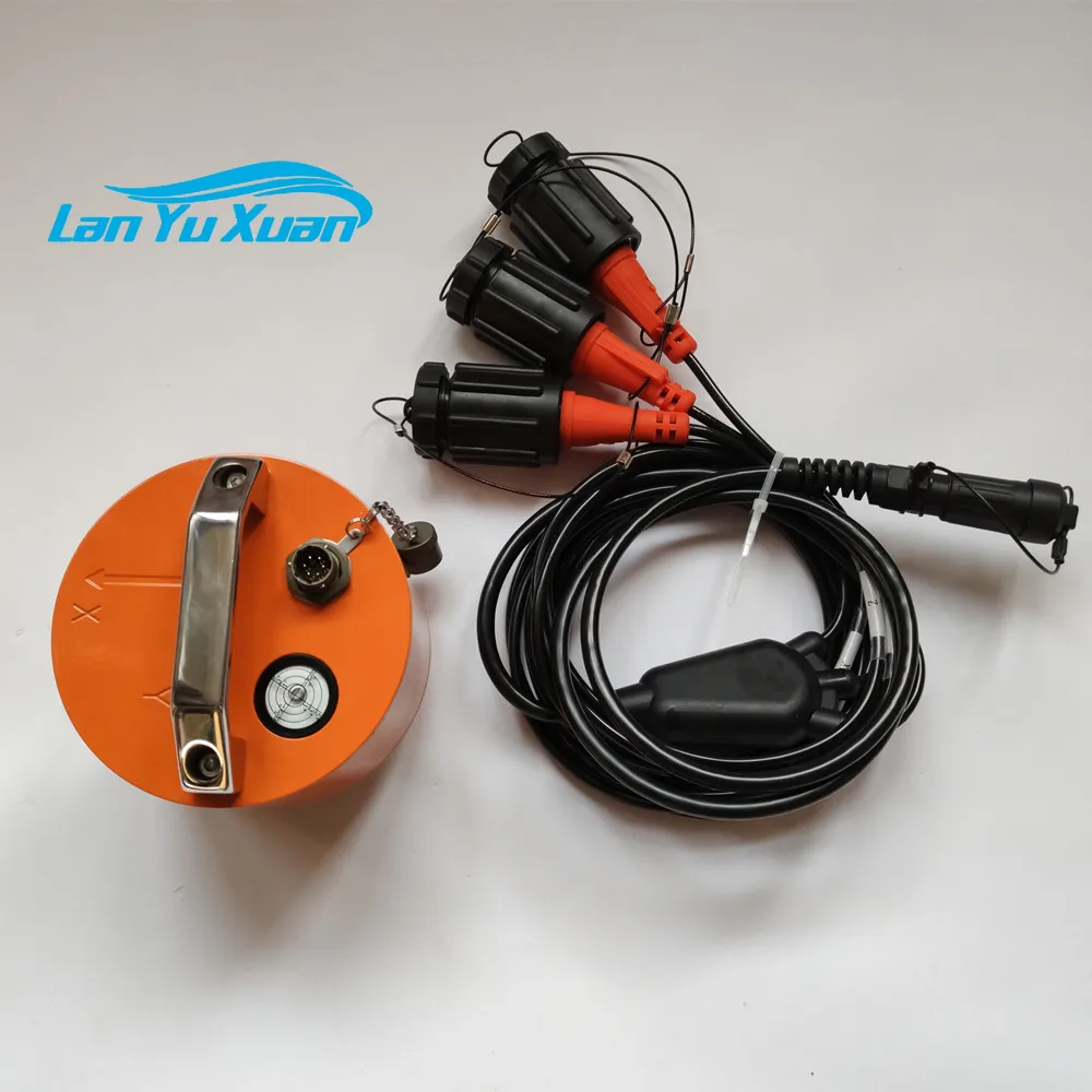 

Low Frequency 3C Geophone 2Hz EG-2-II in Metal Land case with 3 Pcs KCK Screw Fit Male Connector, 2 Hz Triaxial Geophone