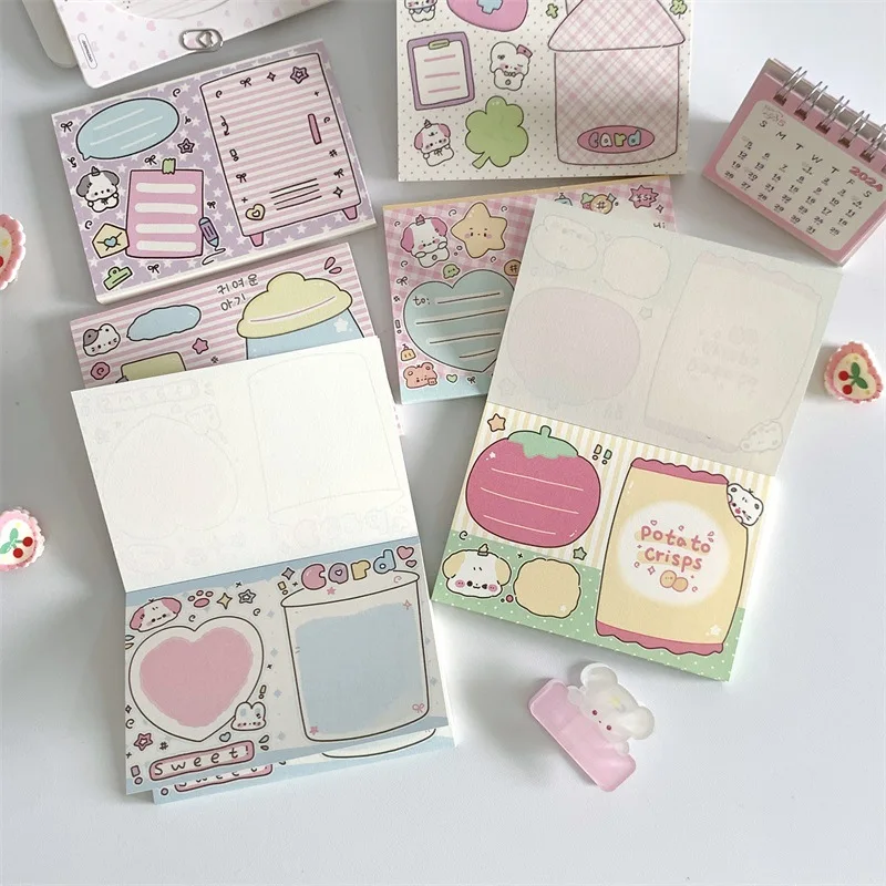 50 แผ่น Kawaii การ์ตูนนมลูกสุนัข Memo Pads กระดาษ To Do List Journal หมายเหตุ Paperlaria DIY วัสดุเครื่องเขียน