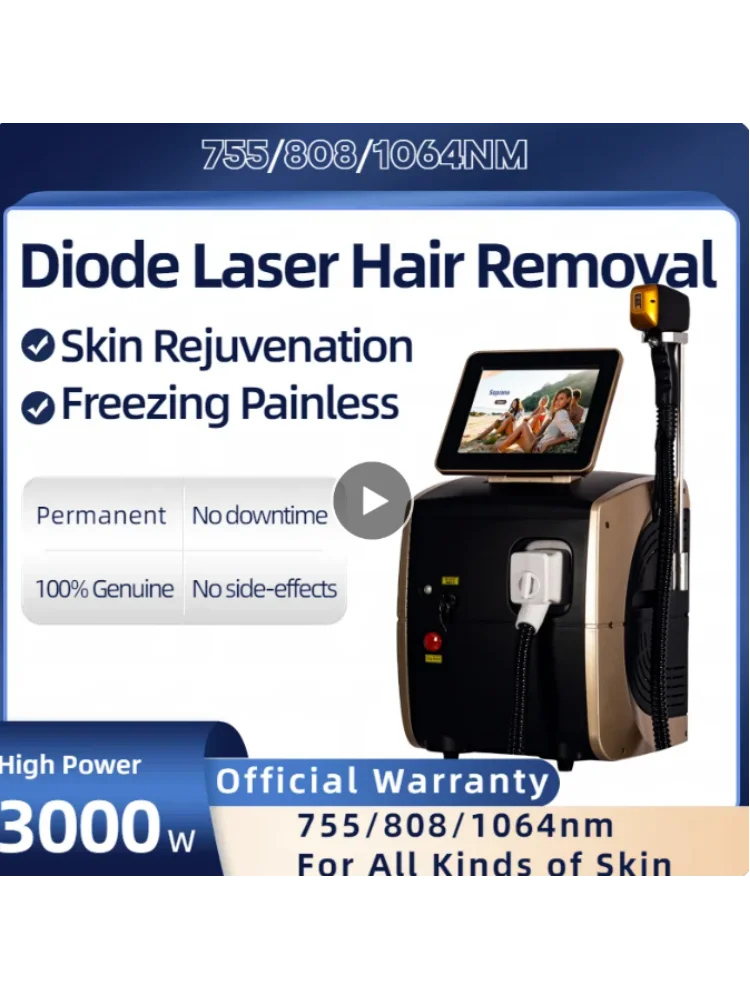 The Latest 808nm Diode Laser Freezing Point Painless And Permanent Hair Removal With Three Wavelength 755 808 1064 Equipment