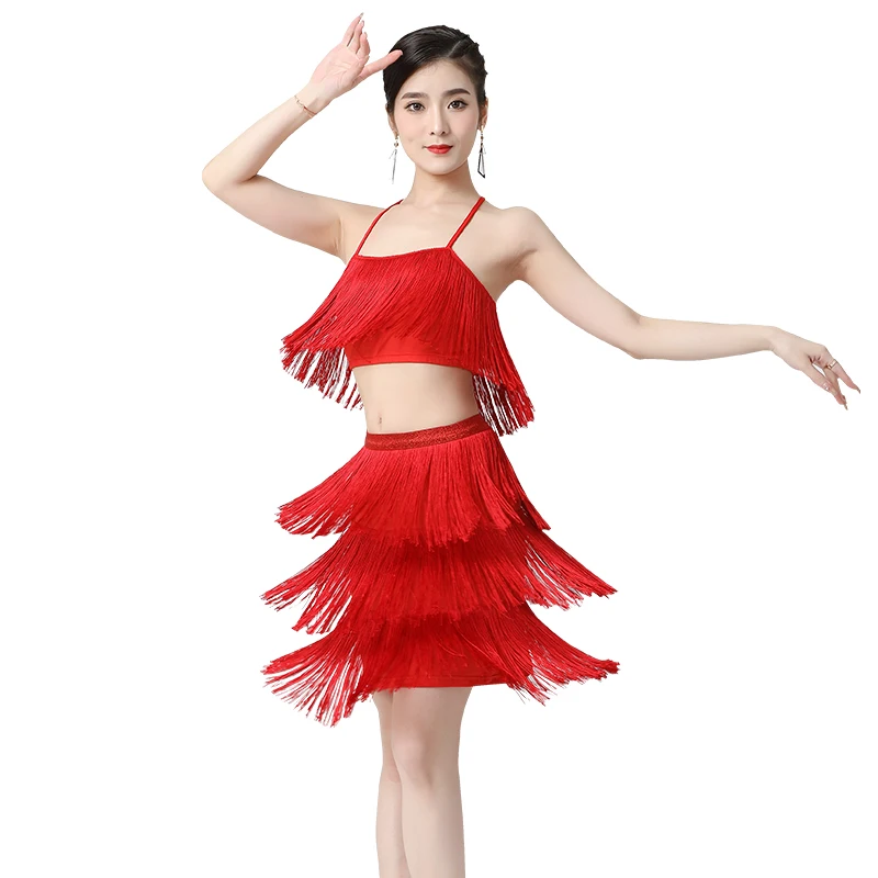 Phụ Nữ Nhảy Dance Nhảy Latin Đầu Hông Khăn Choàng Tua Rua Trang Phục Tiếng La Tinh Đầm Bóng Samba Tua Thi Hiệu Suất