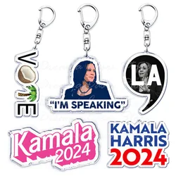 Coconut Tree Comma La Kamala Harris Keyring for Accessories Bag Pendant Key Chain Ring Jewelry Fans Friends Gifts