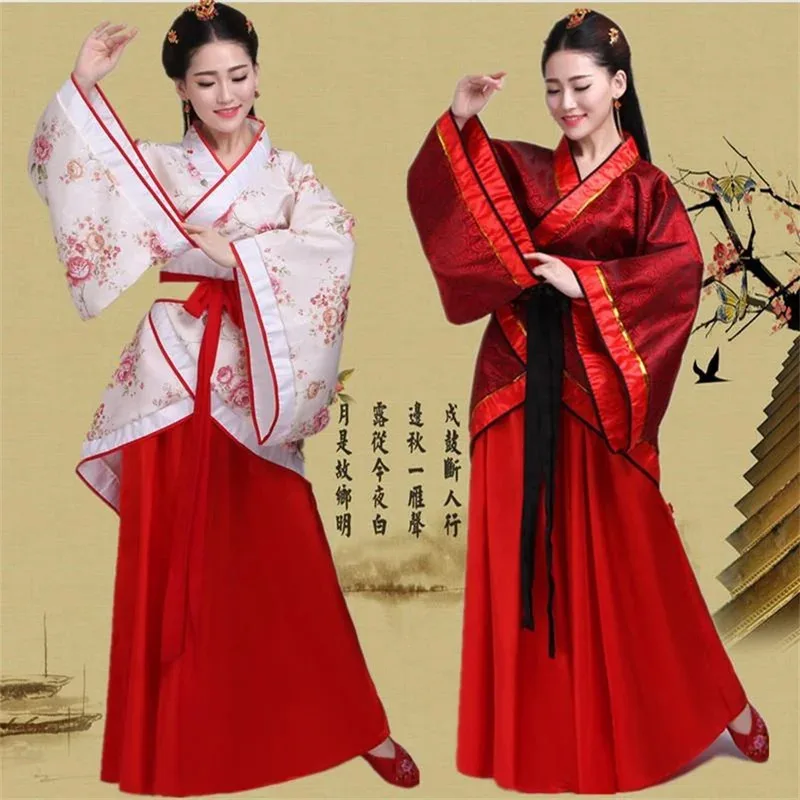 

Long Sleeves Hanfu Long Dress Patchwork Ancient Style Chinese Traditional Costumes Performance Skirt Cheongsam Chinese Tang Suit
