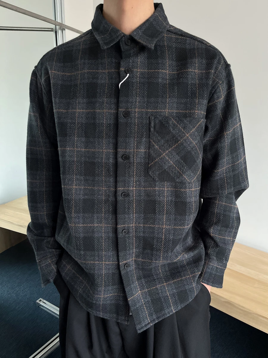 

Мужское шерстяное пальто в стиле ретро с длинными рукавами, утепленное, осеннее, модное, свободного кроя, повседневное, из смесовой ткани (полиэстер, хлопок)