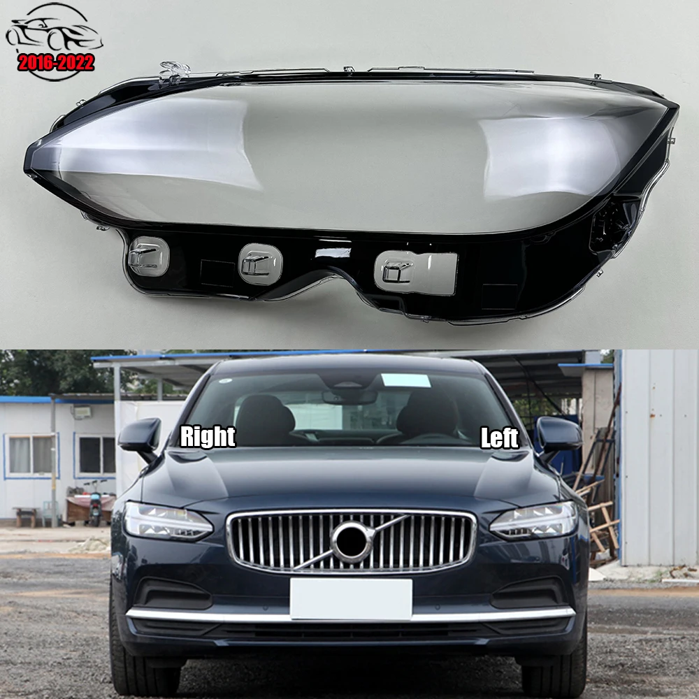 

For Volvo S90 S90L 2016-2022 Headlight Cover Transparent Headlamp Shell Lamp Shade Lens Replace Original Lampshade Plexiglass