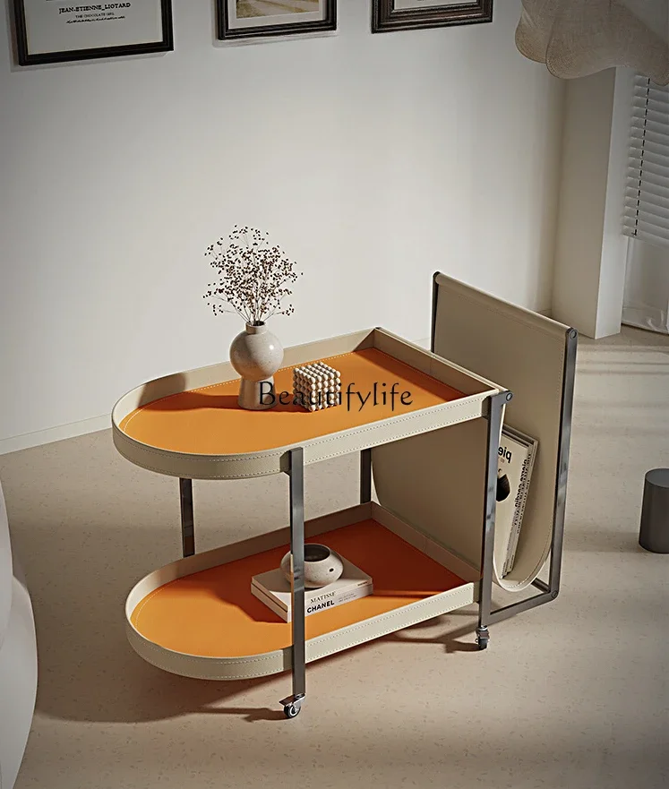 

FG40Living Room Home Movable Storage Organizer Modern Minimalist Designer Sofa Trolley Corner Table