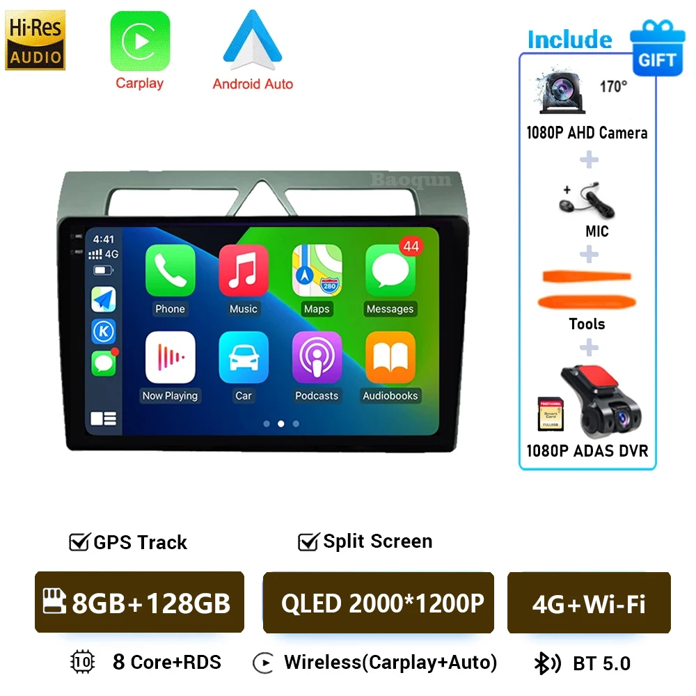 Auto radio voor Kia Picanto 2007 - 2010 Android 16 All-in-one Carplay Auto multimediaspeler autoradio GPS navigatie