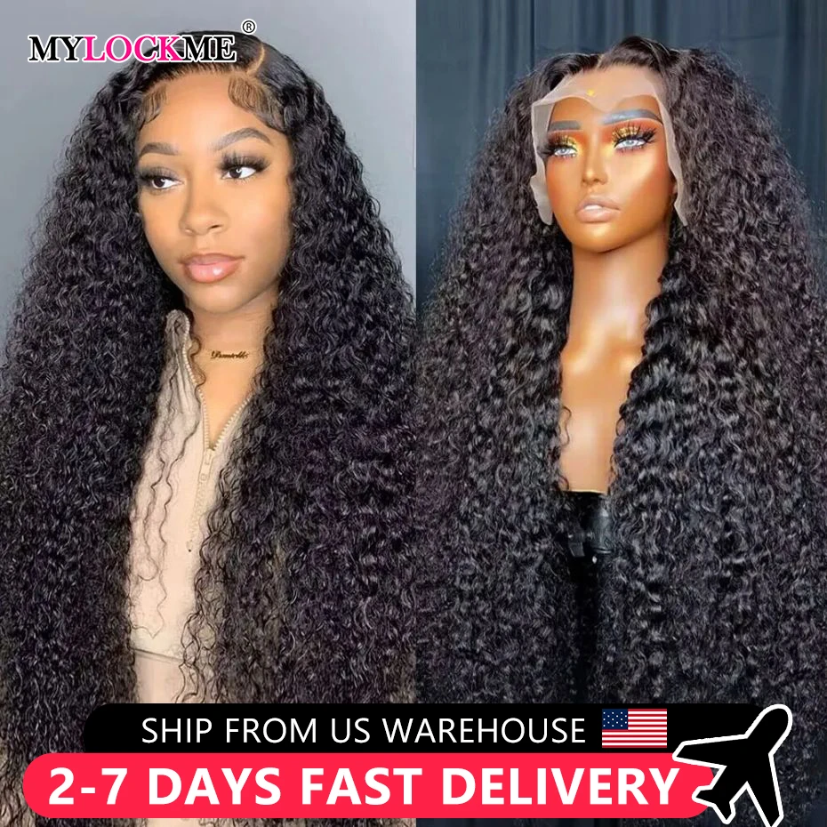 13x6 13x4 Curly Lace Front Deep Wave Wigs for Women Lace Frontal Brazilian Wigs Human Hair Pre Plucked 4x4 HD Lace Closure Wig