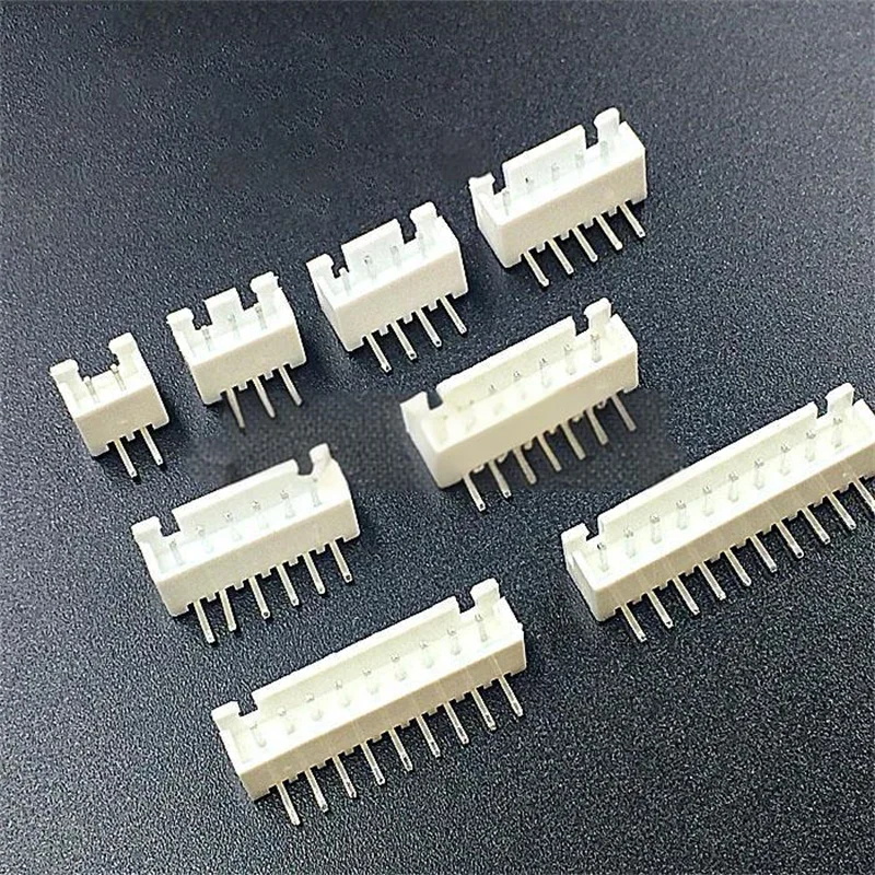 50PCS XH2.54 Series Connector, 2.54mm Pitch Right-angle Header, XH-2P/3P/4P/5P/6P/7P/8P/9P/10P/11P/12P