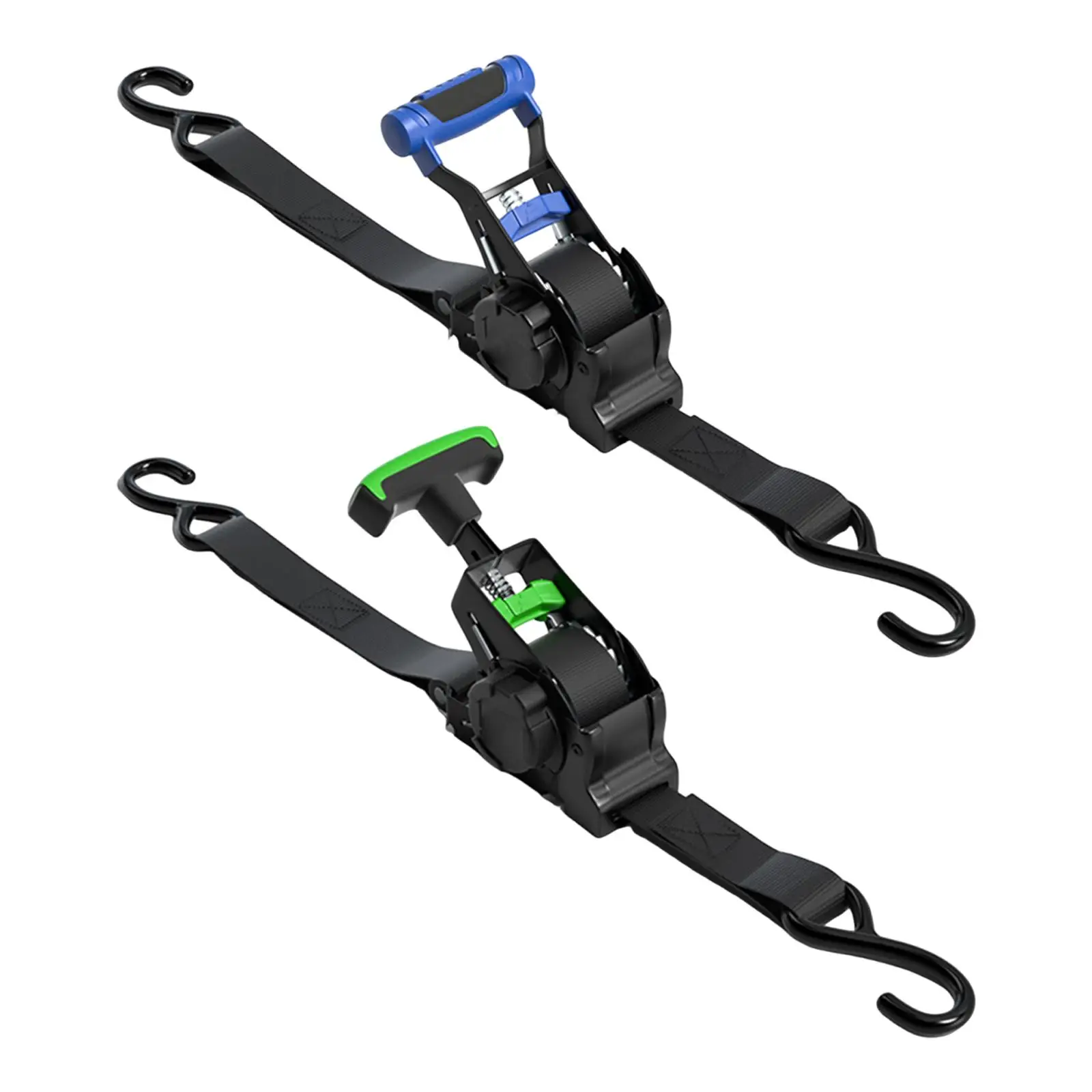 Adjustable Retractable Ratchet Strap Ergonomic Handle Quick Closure Fixing Strap for Luggage Motorcycle Warehouse Use