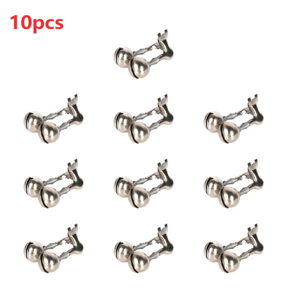 Fishing Rod Hook Tip Sliver Fish Clocks Fishing Alarm Bells Double Fishing Metal Rings Alarm Ring Bells Clip Rod