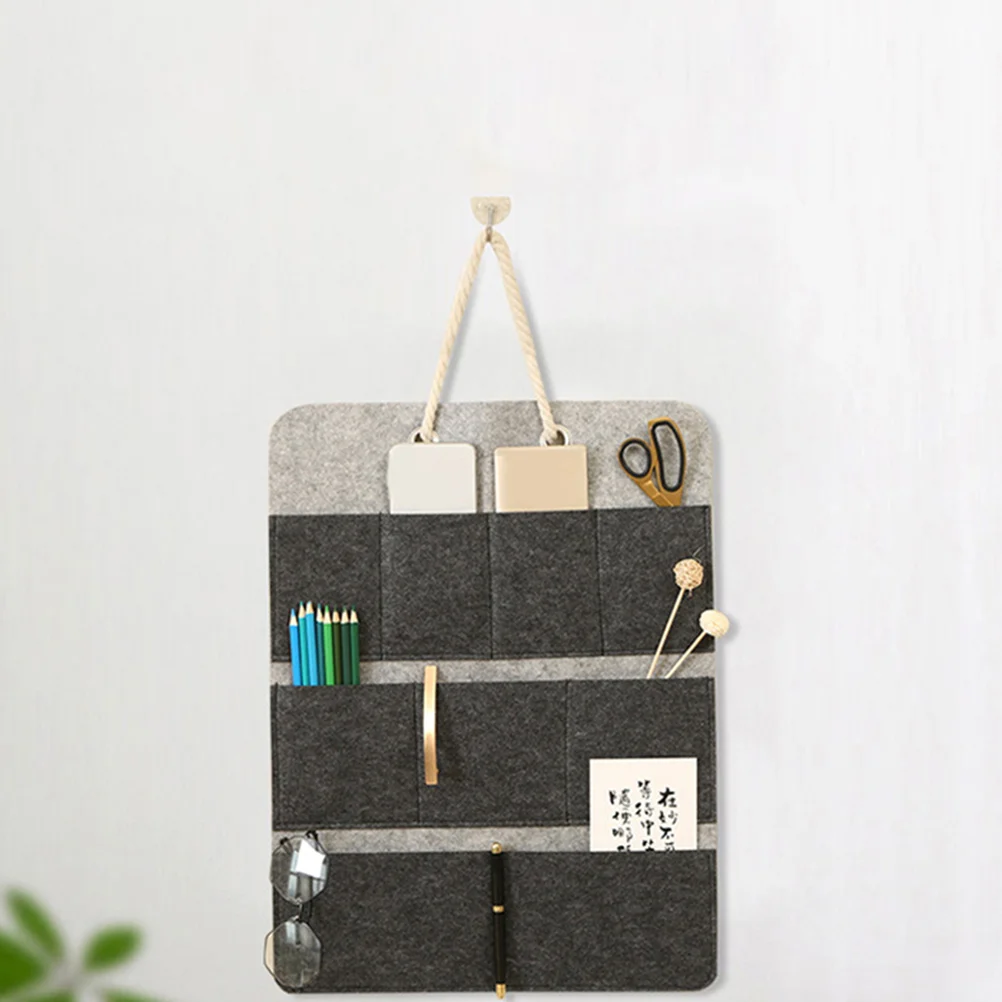 

Hanging Storage Bag Premium Felt Multifunctional Organizer Hanging on Door Wall Closet for Phone Key Glasses Remote Control