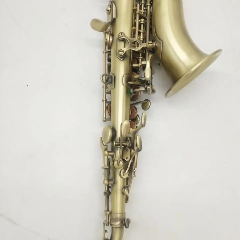 Western musical instrument B-tone small curved pipe antique brushed manufacturer customized direct sales image 2