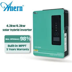 Anern 3.6 kw 4.2 kw 6.2 kw hybrid off grid solar inverter for home
