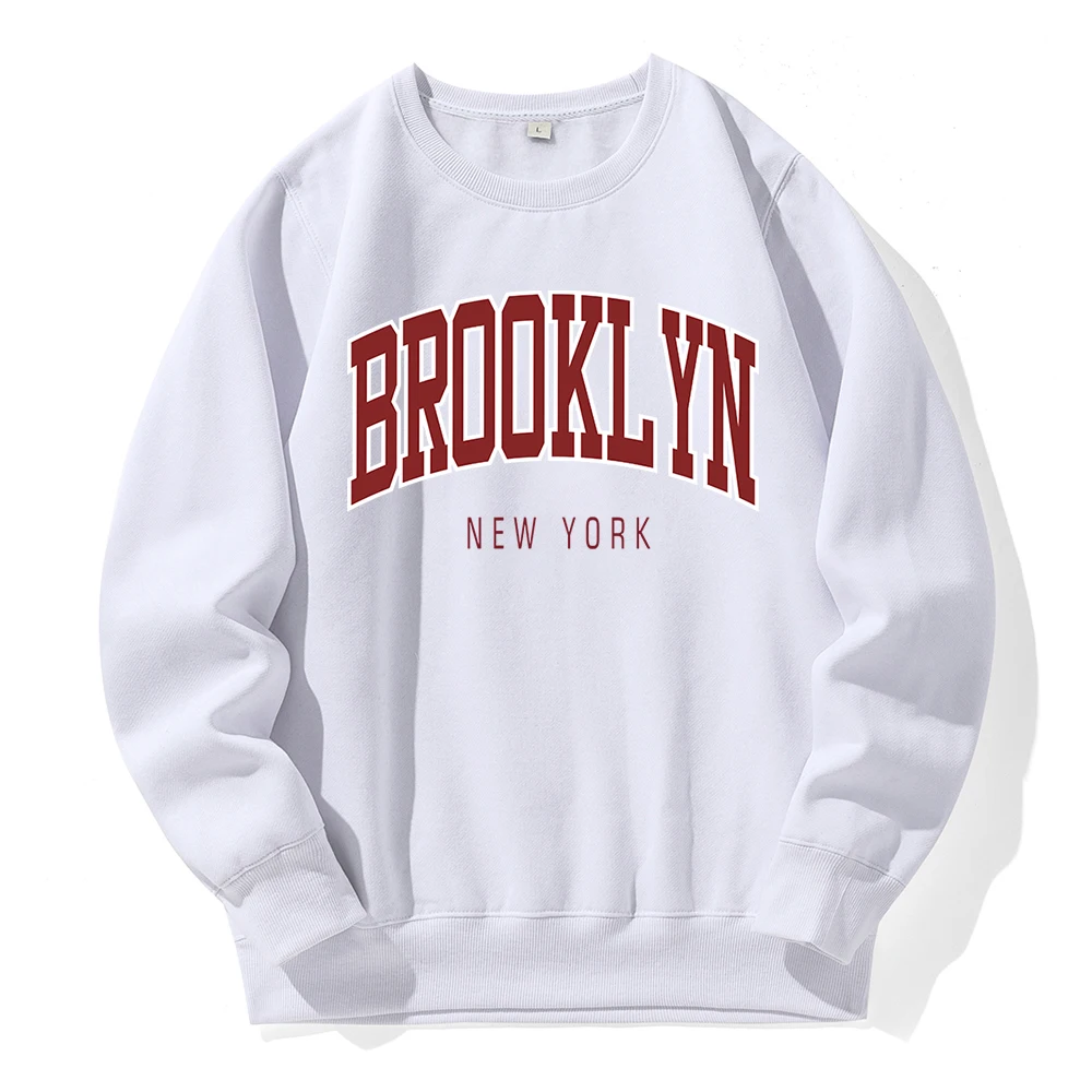 Brooklyn New York Printing Hoodies Men Loose Oversized O-Neck Hooded Casual Sports Classic Hoodie Street Fashion Warm Tracksuit