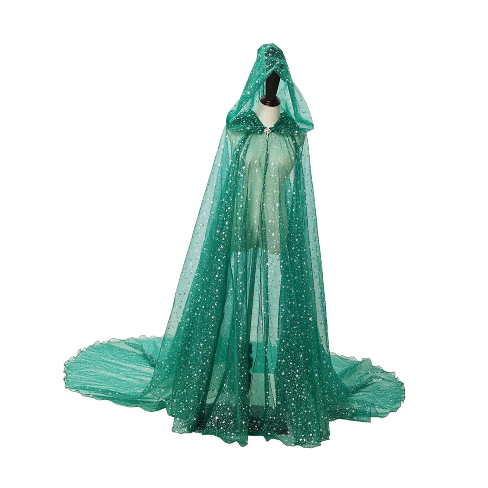 Hooded Cloak for Women Extra Long Wedding Cape for Masquerade Carnival Party