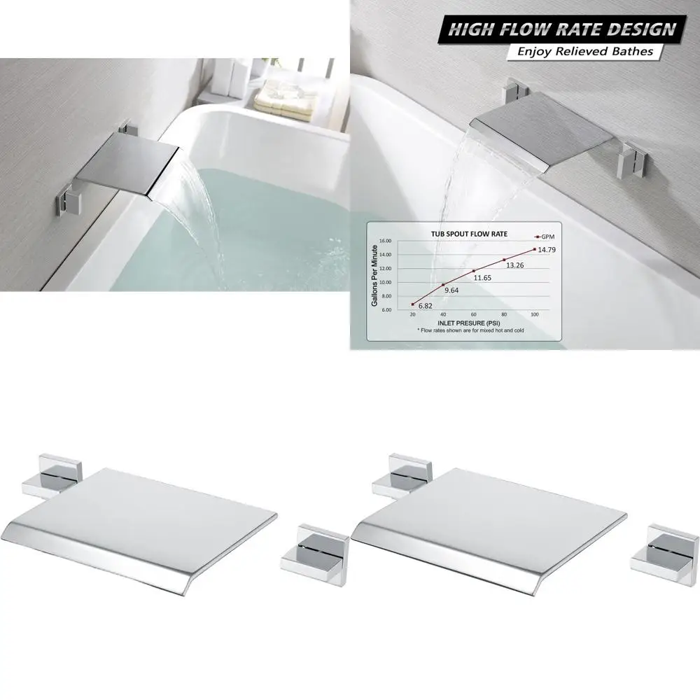 

Настенный смеситель для ванны с двумя ручками, режимами высокого/низкого напора, хромированная отделка, в комплекте с установочным комплектом.