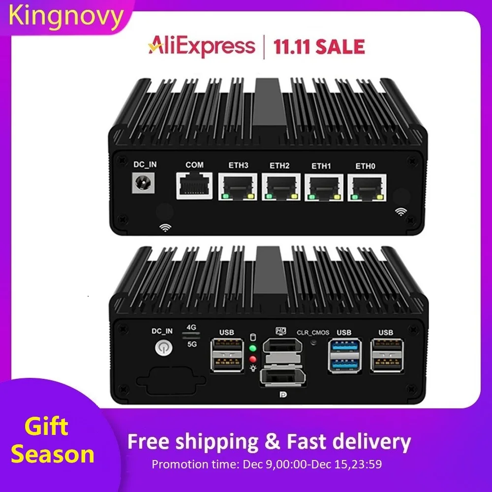 Topton Upgraded Version Fanless Mini PC Intel N100 Router 4x i226-V 2.5G Solid Firewall pfSense Proxmox ESXi OPNsense desktops