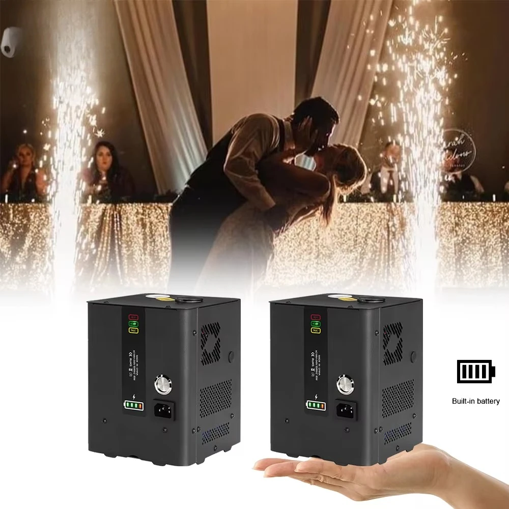 Mini Clod Spark Machine 2 Pcs With Battery for Wedding DJ Event Club Party With 2.4G Wireless Remote Control