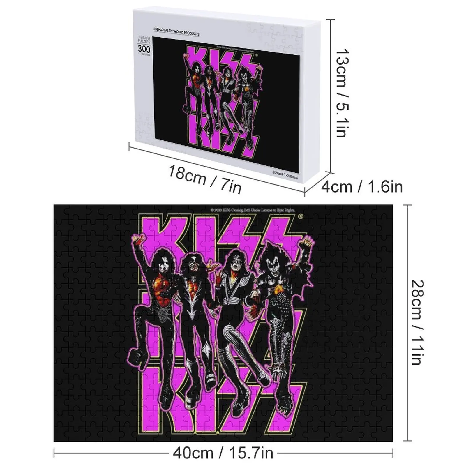 Classic Rock Vintage Kiss Destroyer Purple Jigsaw Puzzle Wooden Animal Personalized Gift Married Puzzle