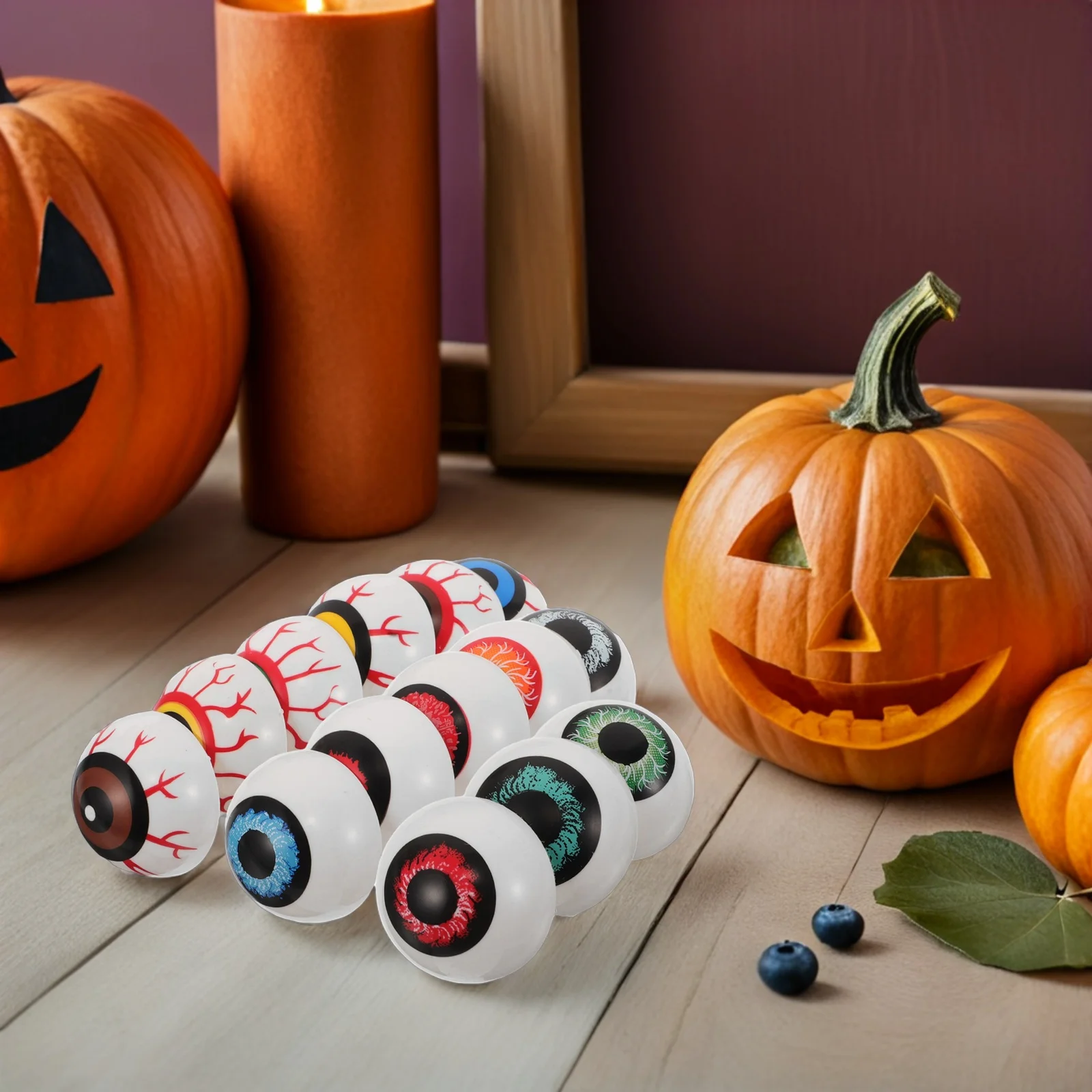 

28pcs Halloween Eyeballs Props: 1.5 Inch Half Round Fake Eyes For Creepy Diy Decoration Scary Plastic Eyeballs For Party Favors,