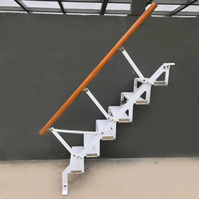 Aluminum alloy wall-mounted folding staircase household side ladder load-bearing 300kg 2 meters size