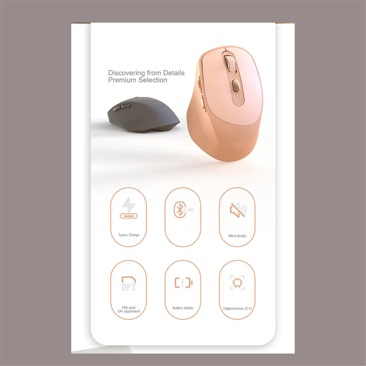 POP-lX7 เมาส์เงียบไร้สาย Bluetooth การออกแบบโหมดคู่ ปรับได้ 5-Speed DPI สําหรับแล็ปท็อปพีซีเกมสํานักงาน