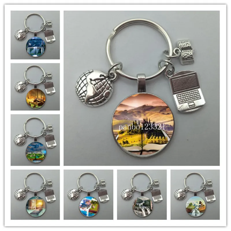 

1 new fashion book keychain, love to read, travel keychain, take the earth to travel keychain, souvenir gifts, fashion boutique