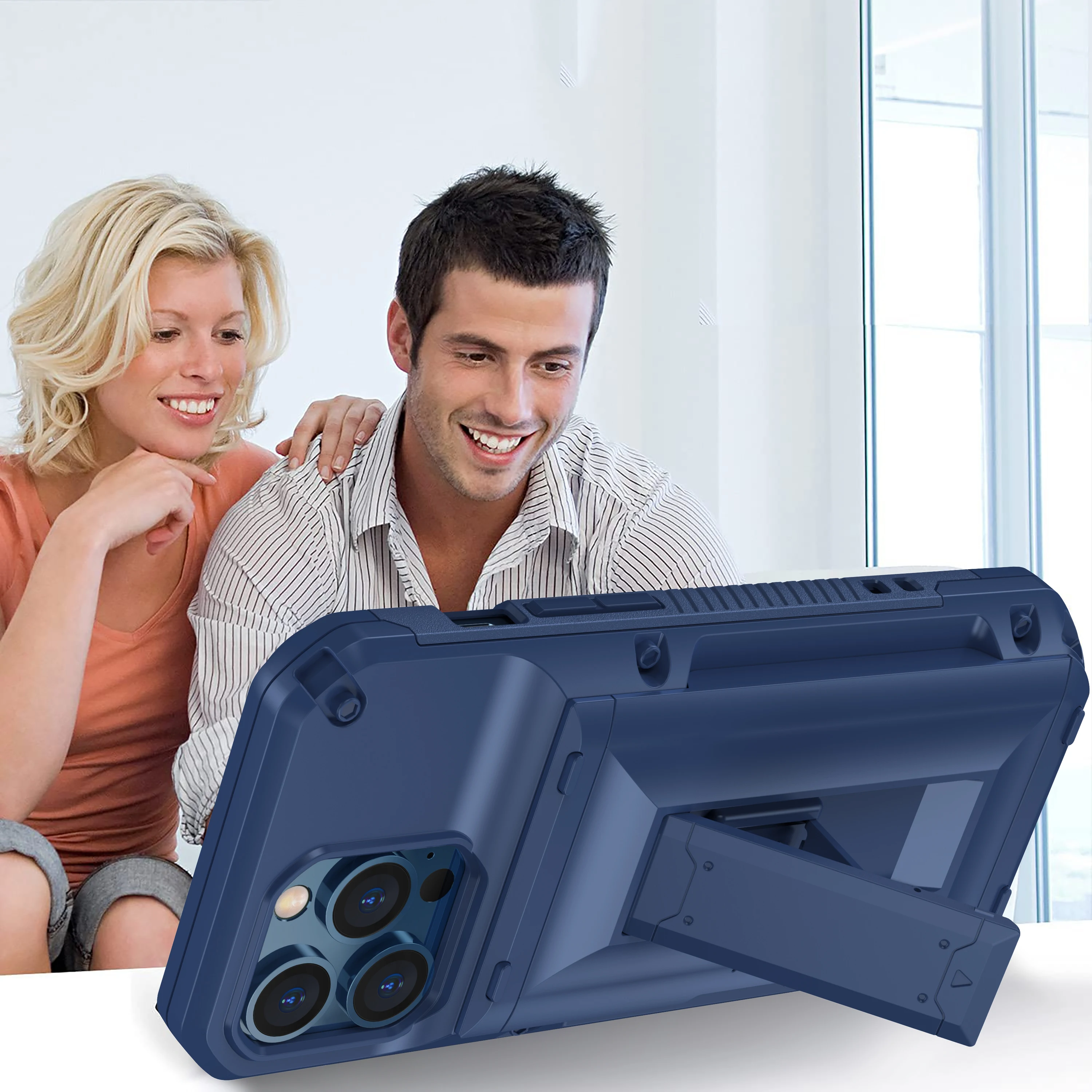 For iPhone 14 Pro Max Case Shockproof Kickstand Slide Card Slot Holder Cover For iPhone13 15 12 11 Stand Armor Phone Funda