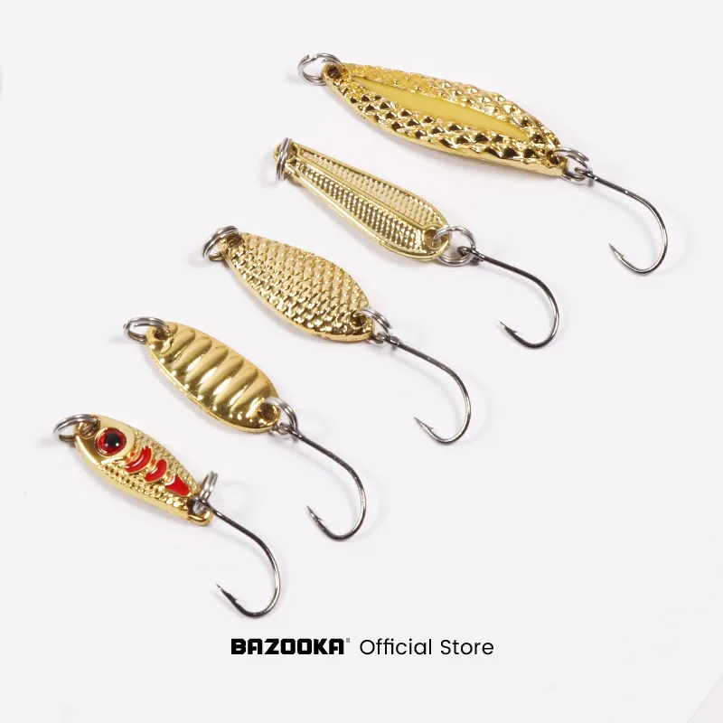 Bazooka Spoon Fishing Lure Set Metal Spinner JIG Hard Trout Baits Colorful Peche Sequins Paillette Pike Perch Winter With Box