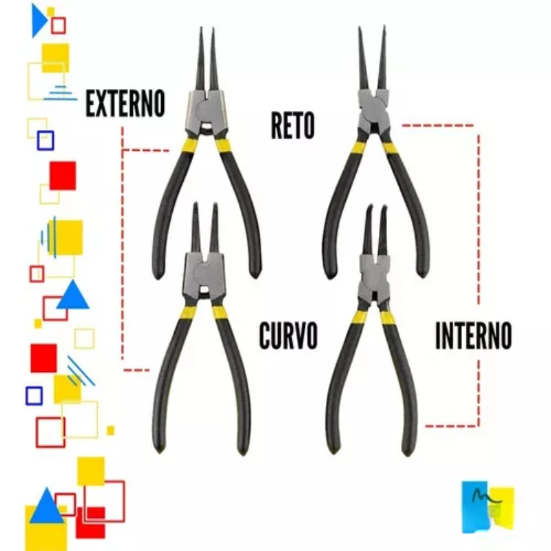 Kit Plier Set for External & Internal Lock Ring - 4 Pcs - Pliers for Rings