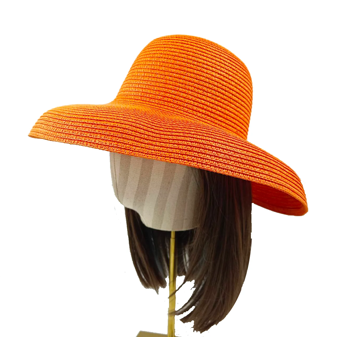 Orange Hat New Hepburn Style Women\'s Foldable Beach Hat Cover Outdoor Travel sun Hat шляпа соломенная