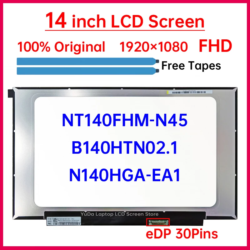 14 "ekran LCD do laptopa NT140FHM-N45 B140HTN02.1 N140HGA-EA1 dla Lenovo ideapad 5-14IIL ARE05 ThinkBook 14 G3 Panel matrycowy wyświetlacza