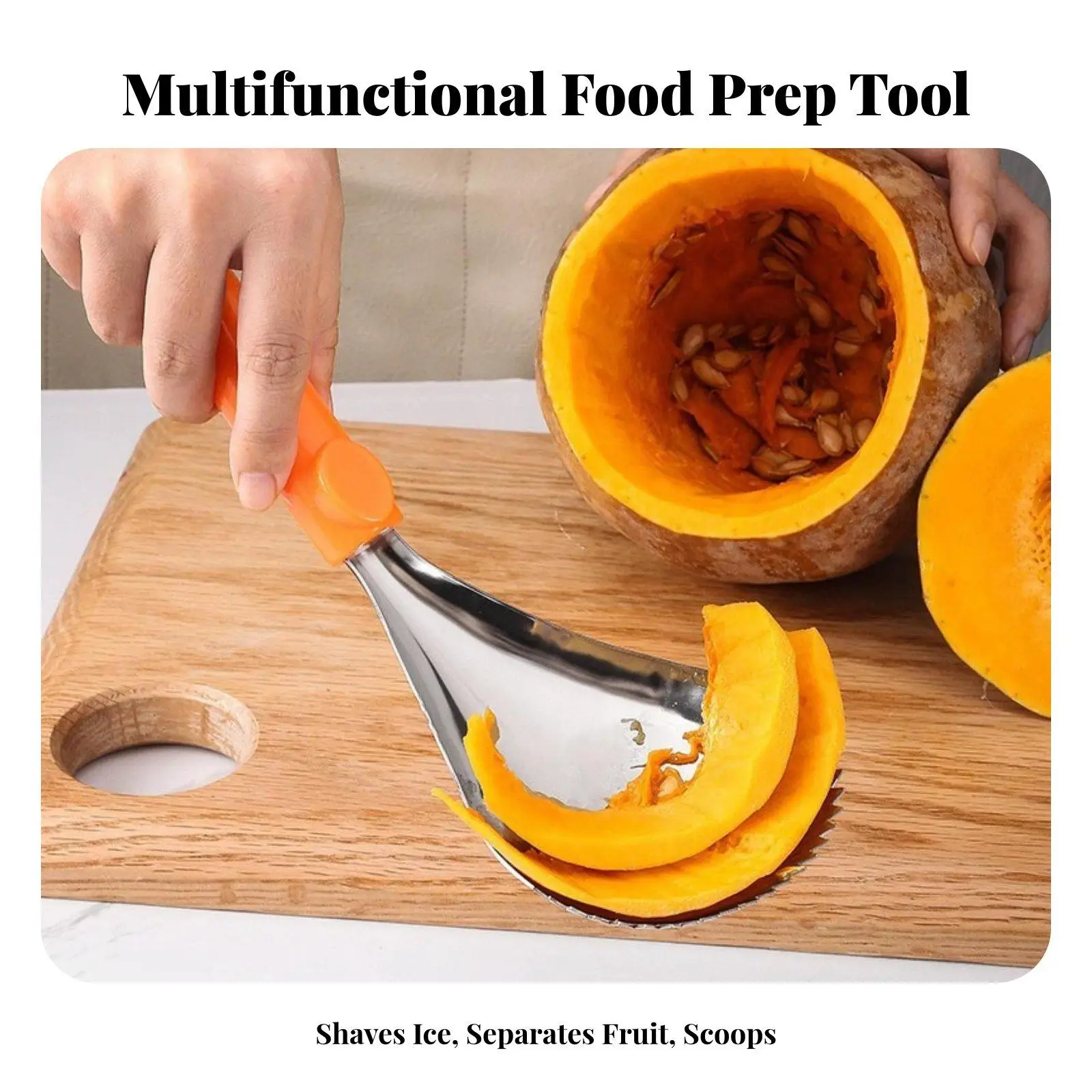 Multi Functional Separator Stainless Steel Pumpkin Tongs for Squash Fruit and Vegetable Pulp Scraping Tool