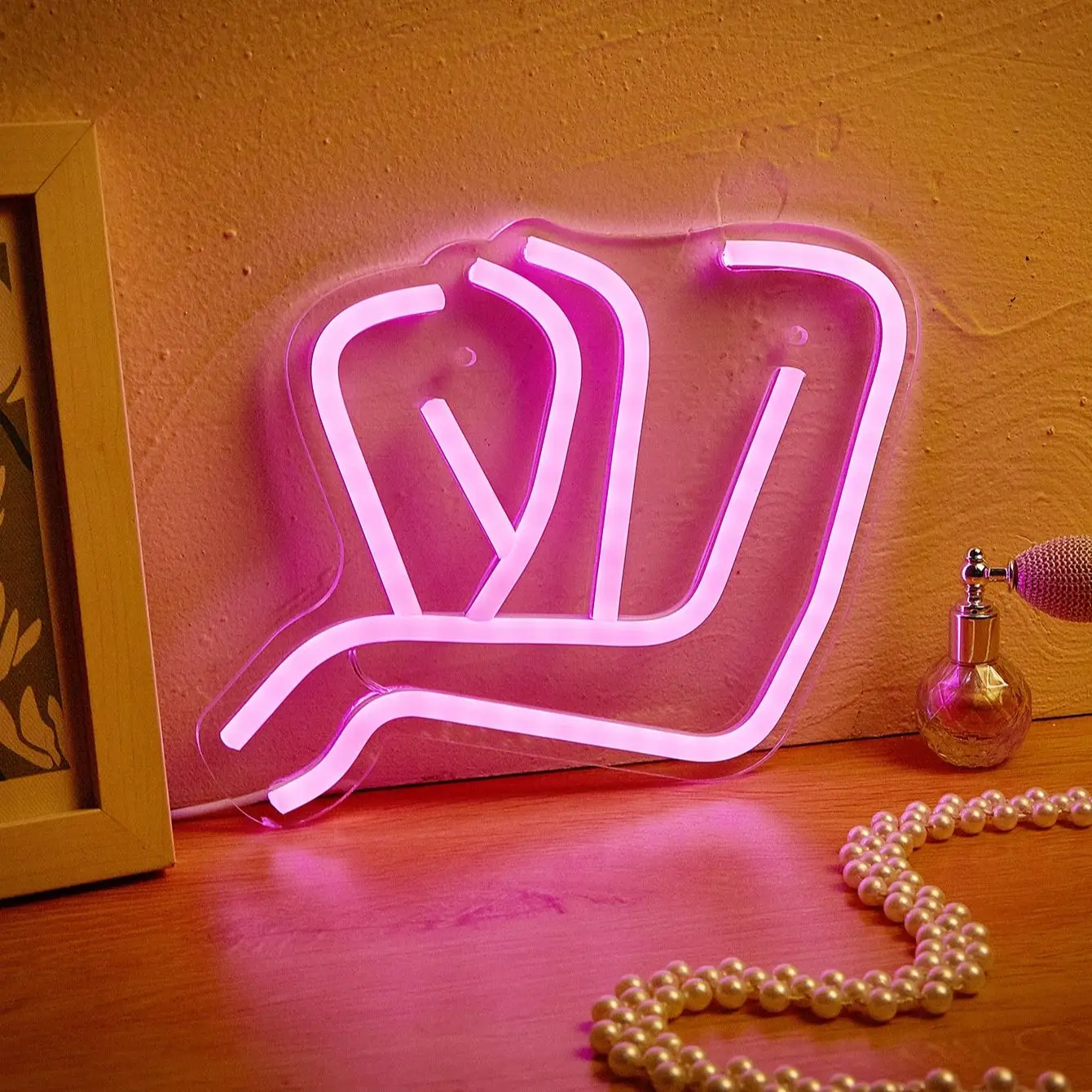 

Chi-buy светодиодный неоновый лист щека неоновые вывески с питанием от USB ночник 3D настенное искусство спальня гостиная Декор лампы вывески