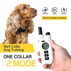 Collar de entrenamiento para perros 2 en 1, Collar de Control sin ladridos, Collar eléctrico recargable de 800M, producto para mascotas con control remoto a prueba de agua