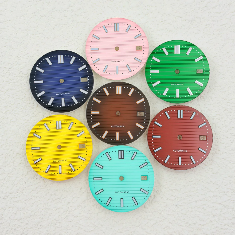 NH35 Dial Nautilus PP Modified Mechanical Watch Surface 30.5mm Green Night Light No Logo Text Suitable for NH35/NH36 Movement