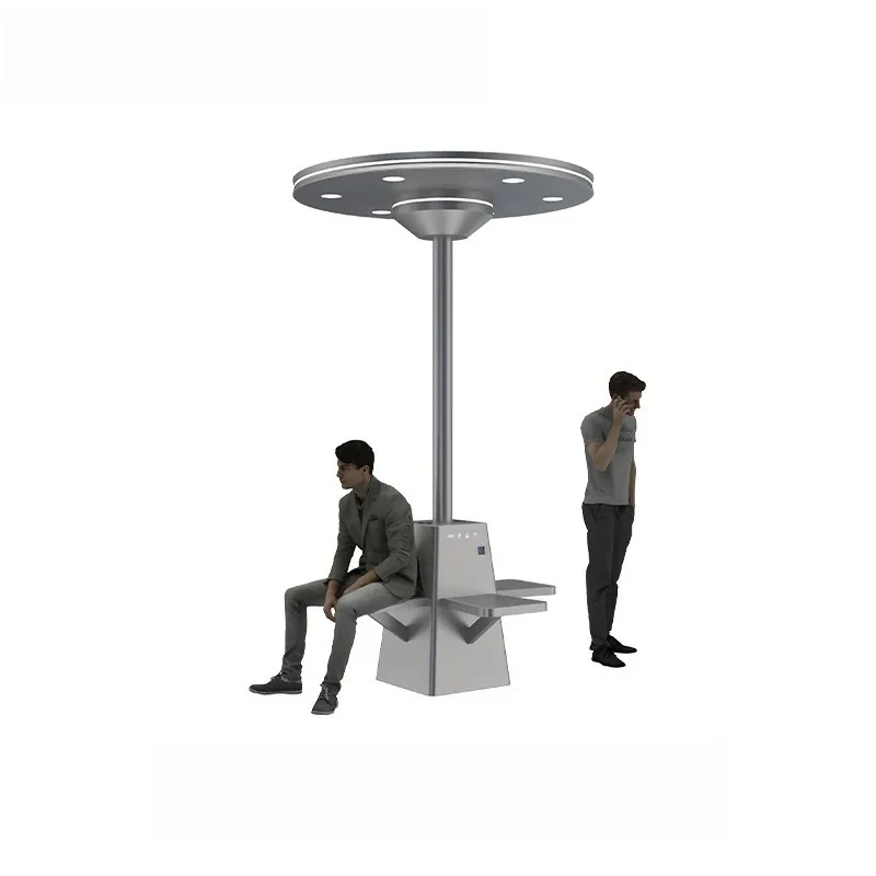 

Outdoor Solar Seat with Night Lighting WIFI Port Bluetooth Speaker Landscape and Ceiling Light for Customized Mobile Phone