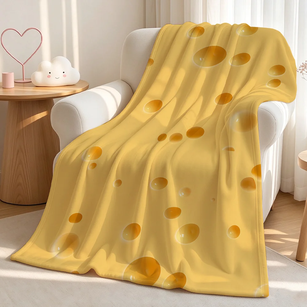 Cheese Blanket Perfect For Sofas Beds Offices Travel Camping Chairs Warm Thick Plush Blanket All Season Use